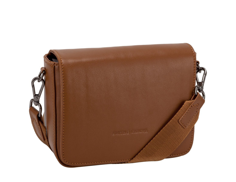 Рыжая женская сумка через плечо Smith & Canova 93034 TAN Jensen - Фото № 4