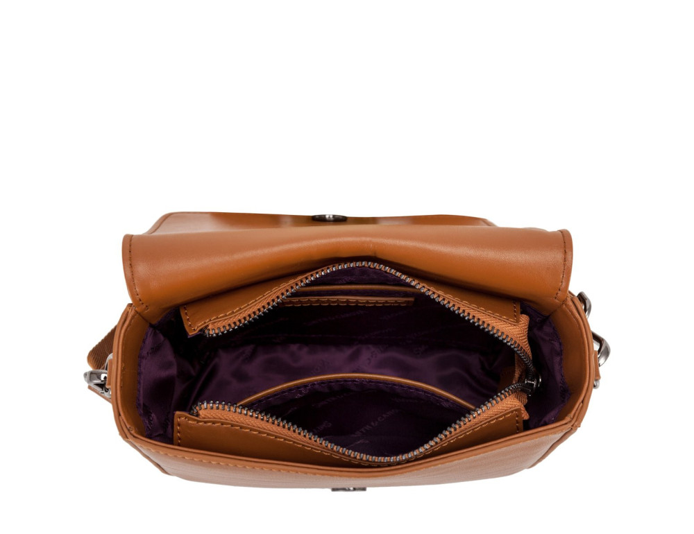 Рыжая женская сумка через плечо Smith & Canova 93034 TAN Jensen - Фото № 7