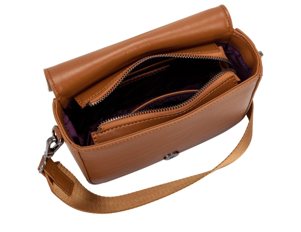 Рыжая женская сумка через плечо Smith & Canova 93034 TAN Jensen - Фото № 8