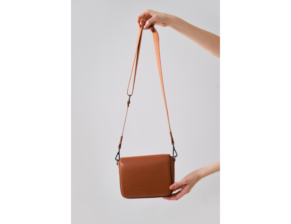 Рыжая женская сумка через плечо Smith & Canova 93034 TAN Jensen - Фото № 12
