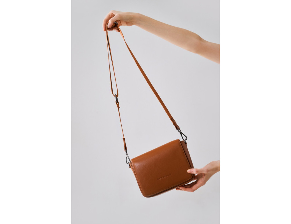 Рыжая женская сумка через плечо Smith & Canova 93034 TAN Jensen - Фото № 14