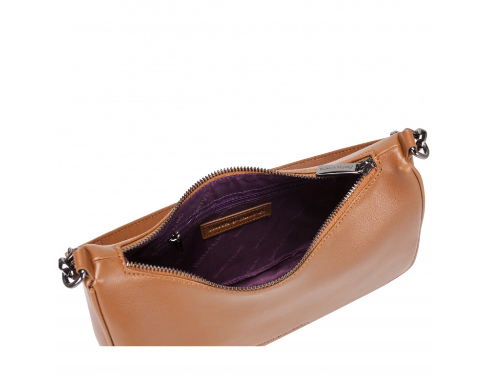 Рудий жіноча шкіряна сумочка через плече Smith & Canova 93059 TAN Jensen - Фотографія № 4