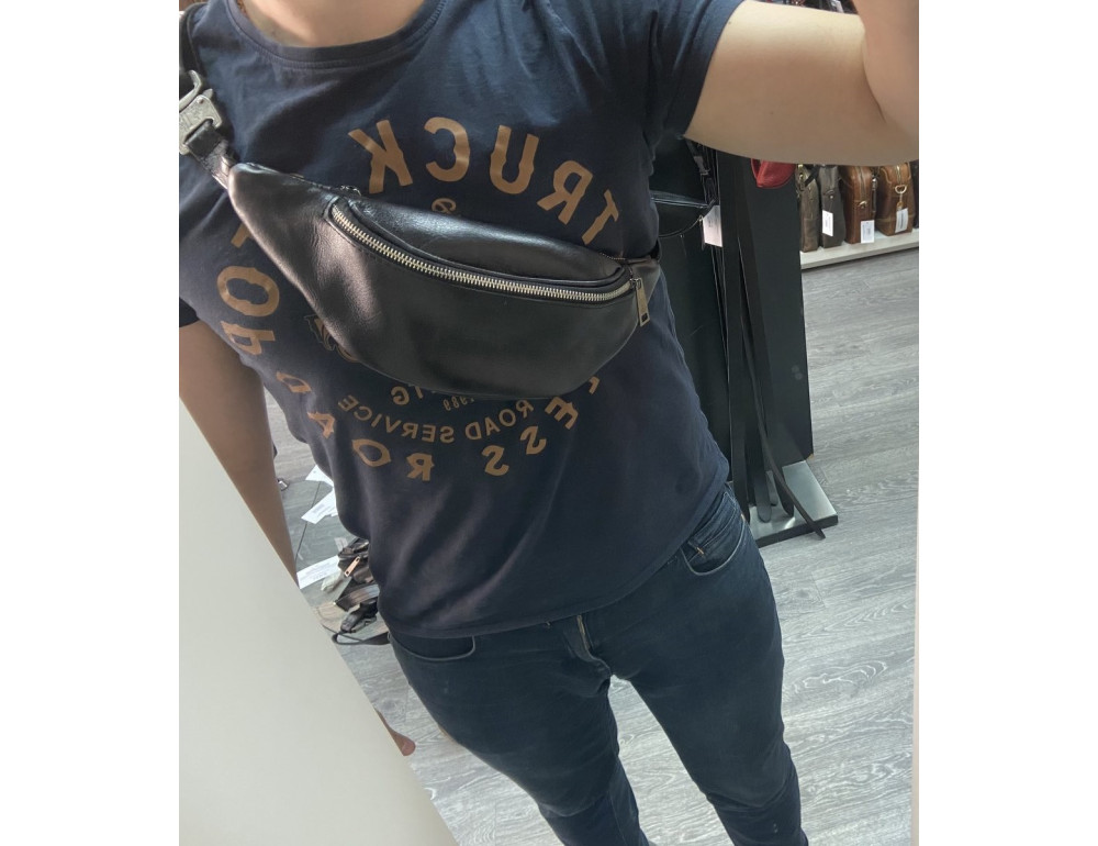 Чорна шкіряна сумка на пояс TARWA GA-3035-3md - Фотографія № 2