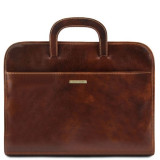 Коричнева шкіряна сумка під ноутбук Tuscany Leather Sorrento TL141022 Brown