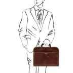 Коричнева шкіряна сумка під ноутбук Tuscany Leather Sorrento TL141022 Brown - Фотографія № 101