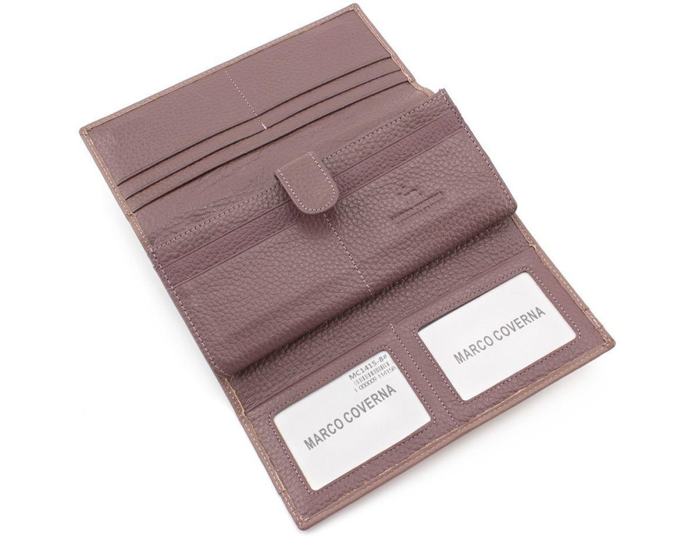 Пудровый кожаный женский кошелек MARCO COVERNA mc1415-6 - Фото № 3