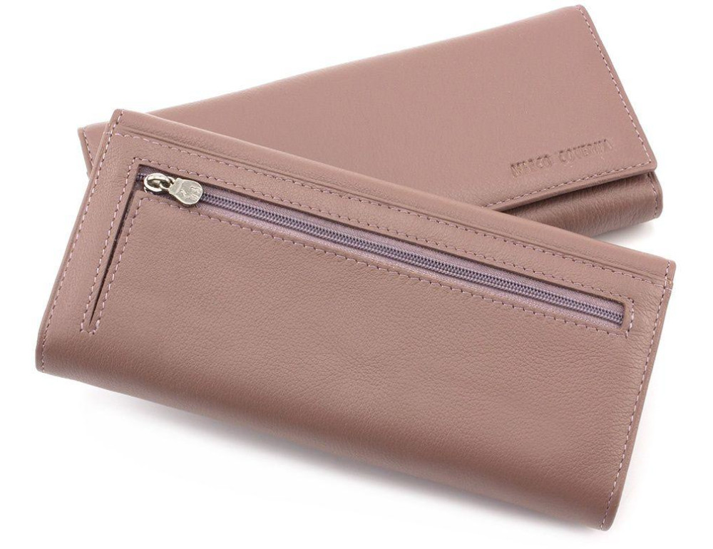 Пудровый кожаный женский кошелек MARCO COVERNA mc1415-6 - Фото № 5