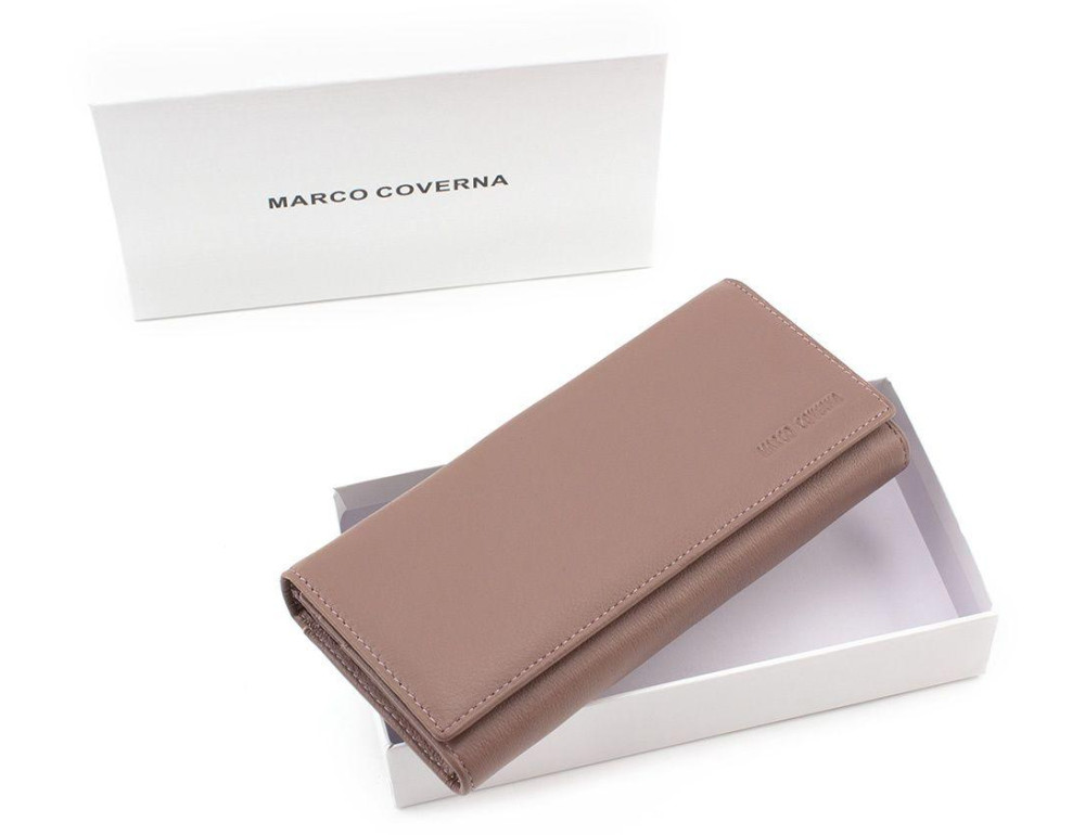Пудровый кожаный женский кошелек MARCO COVERNA mc1415-6 - Фото № 7