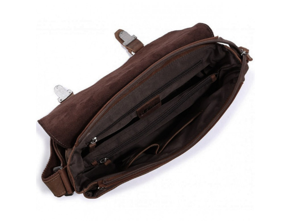 Чоловіча шкіряна сумка-месенджер TIDING BAG 6002B-1 коричнева - Фотографія № 5