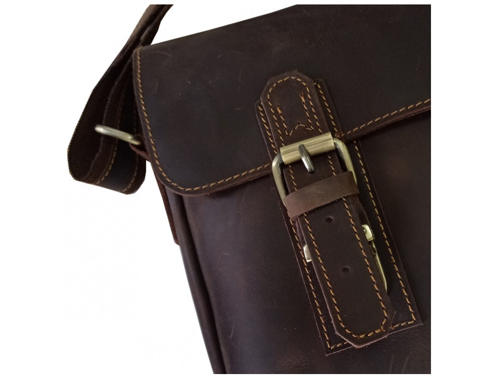 Чоловіча шкіряна сумка-месенджер TIDING BAG 6002B-1 коричнева - Фотографія № 6