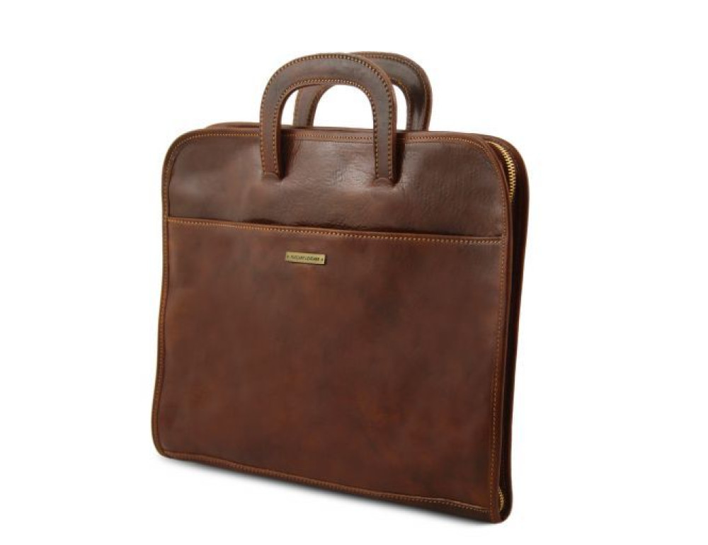 Чорний м'який портфель на одне відділення Tuscany Leather Sorrento TL141022 Black - Фотографія № 4