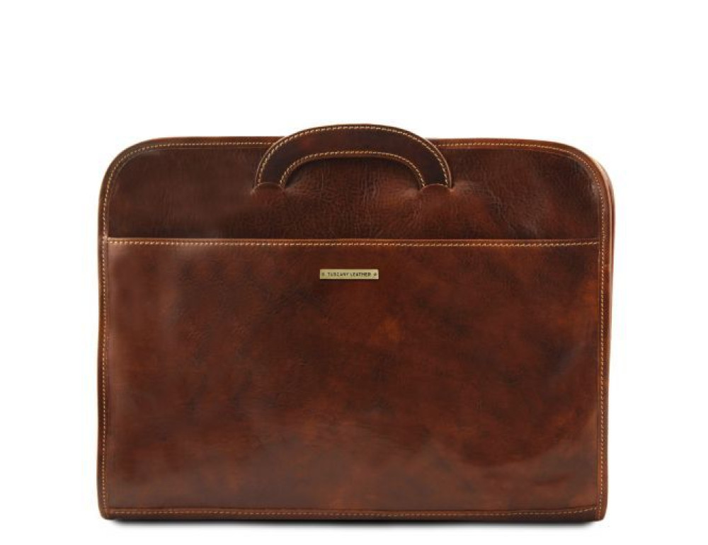 Чорний м'який портфель на одне відділення Tuscany Leather Sorrento TL141022 Black - Фотографія № 3