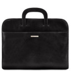 Чорний м'який портфель на одне відділення Tuscany Leather Sorrento TL141022 Black - Фотографія № 100