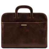 Темно-коричневий портфель на одне відділення Tuscany Leather Sorrento TL141022 Dark Brown
