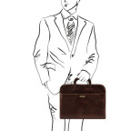 Темно-коричневий портфель на одне відділення Tuscany Leather Sorrento TL141022 Dark Brown - Фотографія № 101
