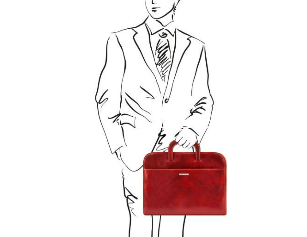 Чоловіча шкіряна сумка під ноутбук Tuscany Leather Sorrento TL141022 Red - Фотографія № 2