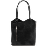 Чорний шкіряна сумка трансформер Patty Tuscany Leather TL141497 Black