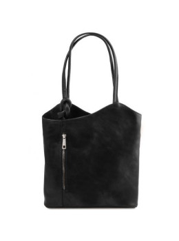 Чорний шкіряна сумка трансформер Patty Tuscany Leather TL141497 Black