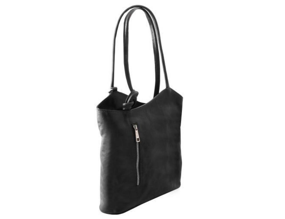 Чорний шкіряна сумка трансформер Patty Tuscany Leather TL141497 Black - Фотографія № 2