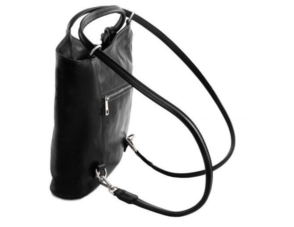 Чорний шкіряна сумка трансформер Patty Tuscany Leather TL141497 Black - Фотографія № 4