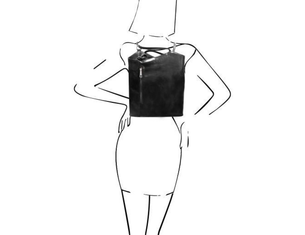 Чорний шкіряна сумка трансформер Patty Tuscany Leather TL141497 Black - Фотографія № 7