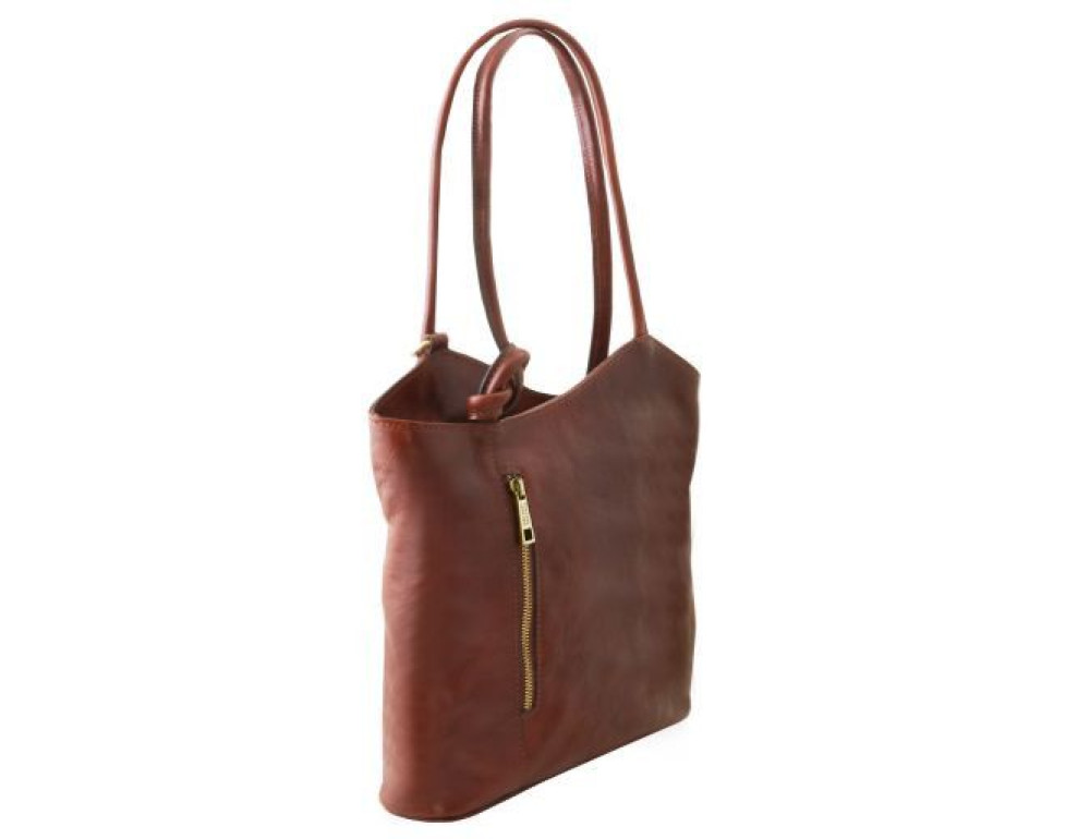 Коричнева шкіряна сумка трансформер Patty Tuscany Leather TL141497 Brown - Фотографія № 2