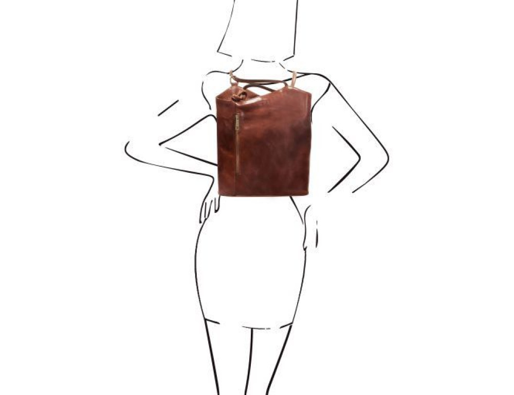 Коричнева шкіряна сумка трансформер Patty Tuscany Leather TL141497 Brown - Фотографія № 8