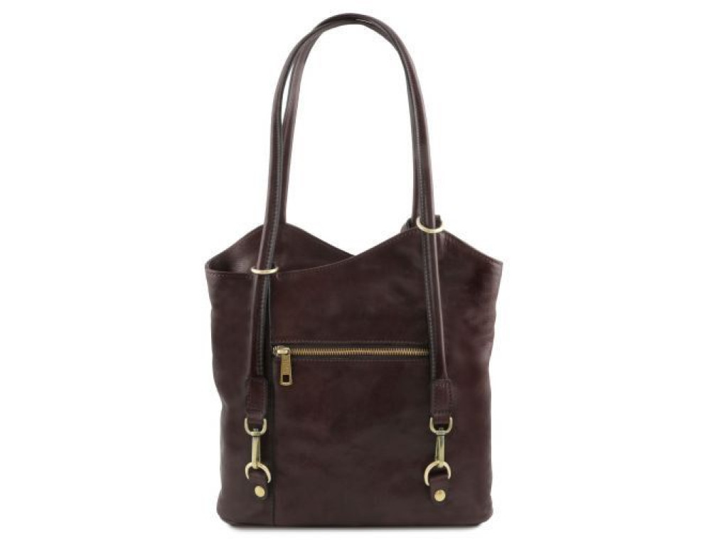 Темно-коричнева шкіряна сумка трансформер Patty Tuscany Leather TL141497 Dark Brown - Фотографія № 4