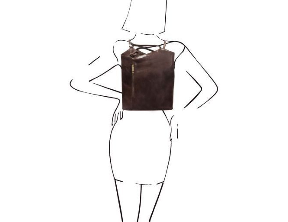 Темно-коричнева шкіряна сумка трансформер Patty Tuscany Leather TL141497 Dark Brown - Фотографія № 7
