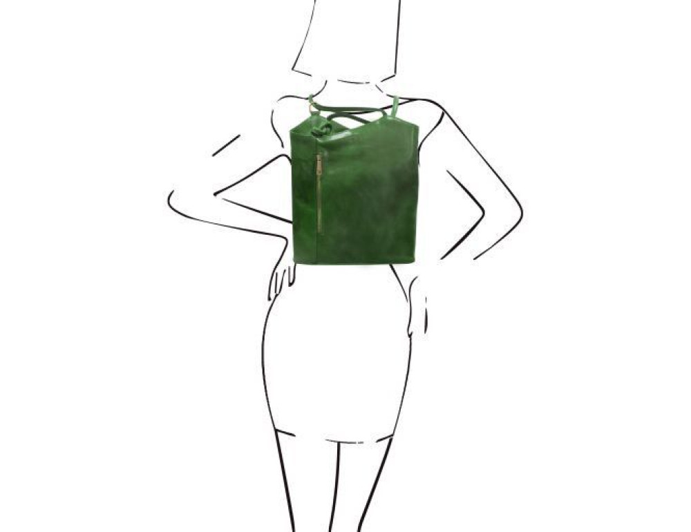 Зелена сумка трансформер Patty Tuscany Leather TL141497 Green - Фотографія № 6