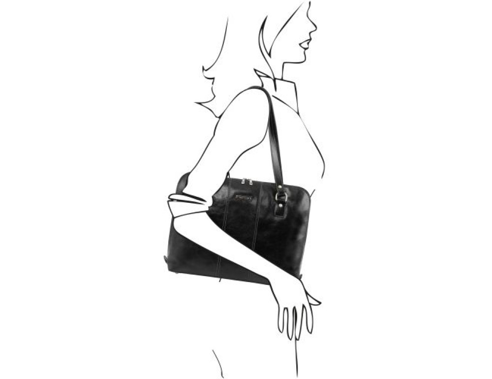 Чорна шкіряна сумочка жіноча RAVENNA Tuscany Leather TL141795 Black - Фотографія № 2