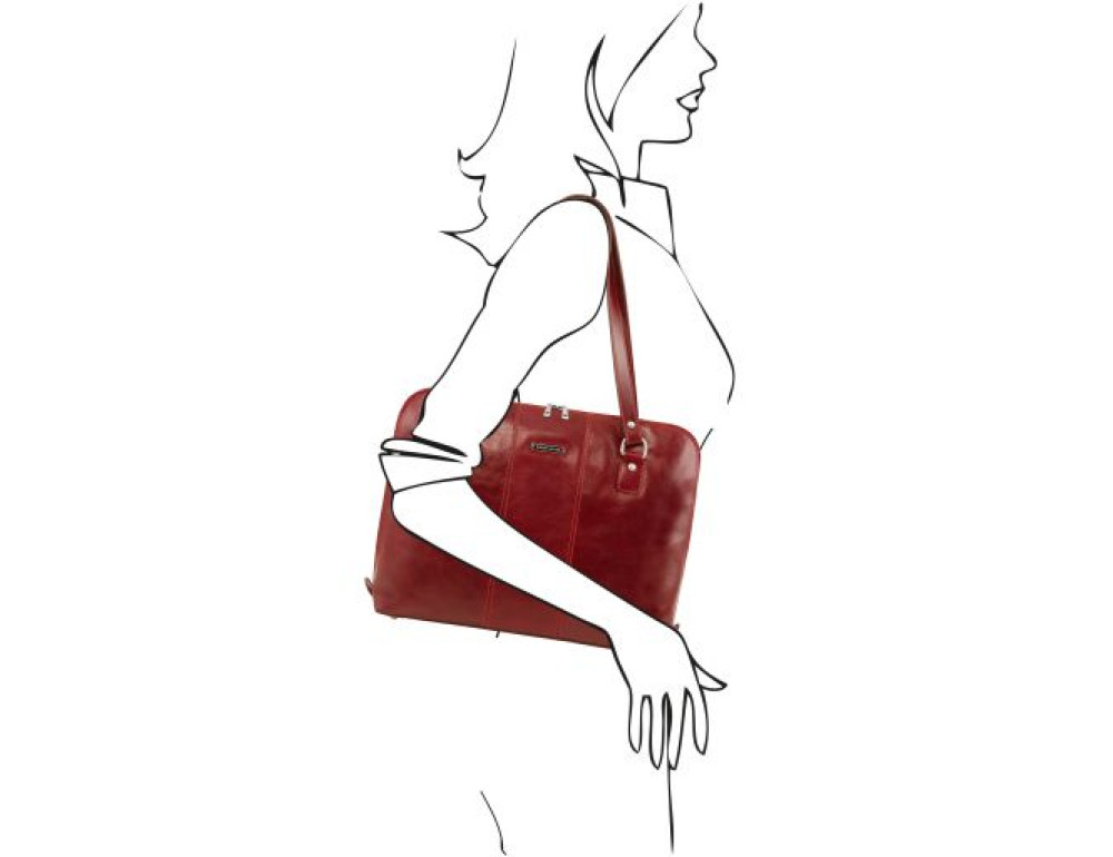 Красная женская кожаная сумка RAVENNA Tuscany Leather TL141795 Red - Фото № 2