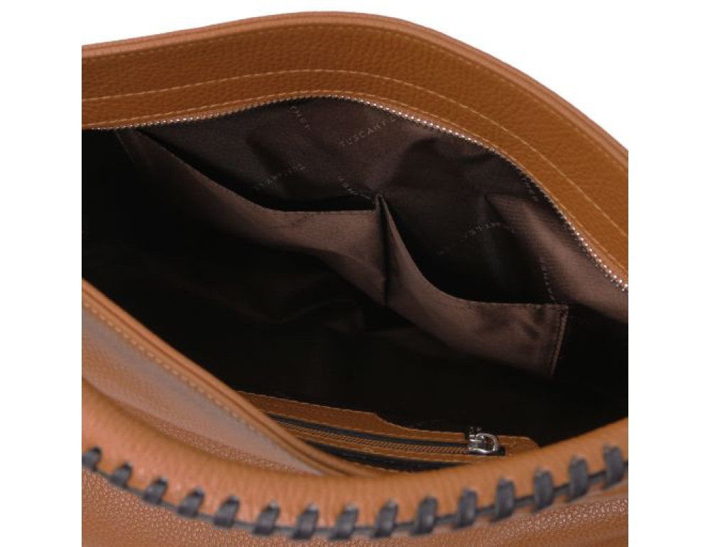 Жіноча шкіряна сумочка Tuscany Leather TL142087 COGNAC - Фотографія № 7