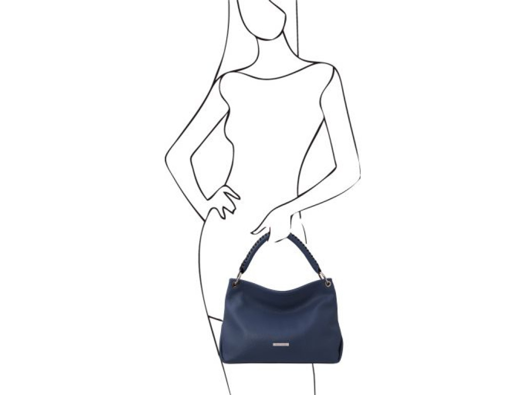 Жіноча шкіряна сумочка Tuscany Leather TL142087 Navy Blue - Фотографія № 2