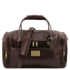 Кожаная дорожная сумка маленького размера VOYAGER Tuscany Leather TL142142 Dark Brown - Фото № 100