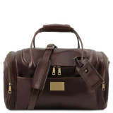 Кожаная дорожная сумка маленького размера VOYAGER Tuscany Leather TL142142 Dark Brown
