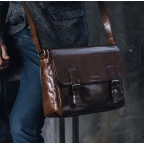 Світло-коричнева шкіряна сумка месенджер А-4 Ashwood Jasper Chestnut Brown - Фотографія № 101