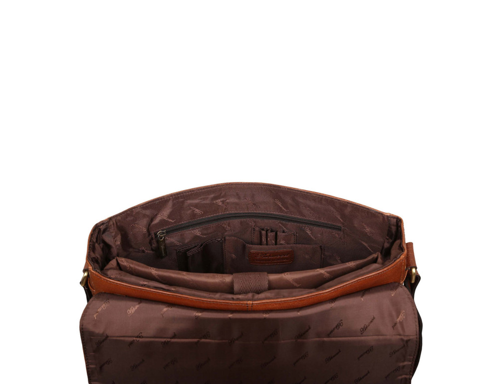 Світло-коричнева шкіряна сумка месенджер А-4 Ashwood Jasper Chestnut Brown - Фотографія № 5