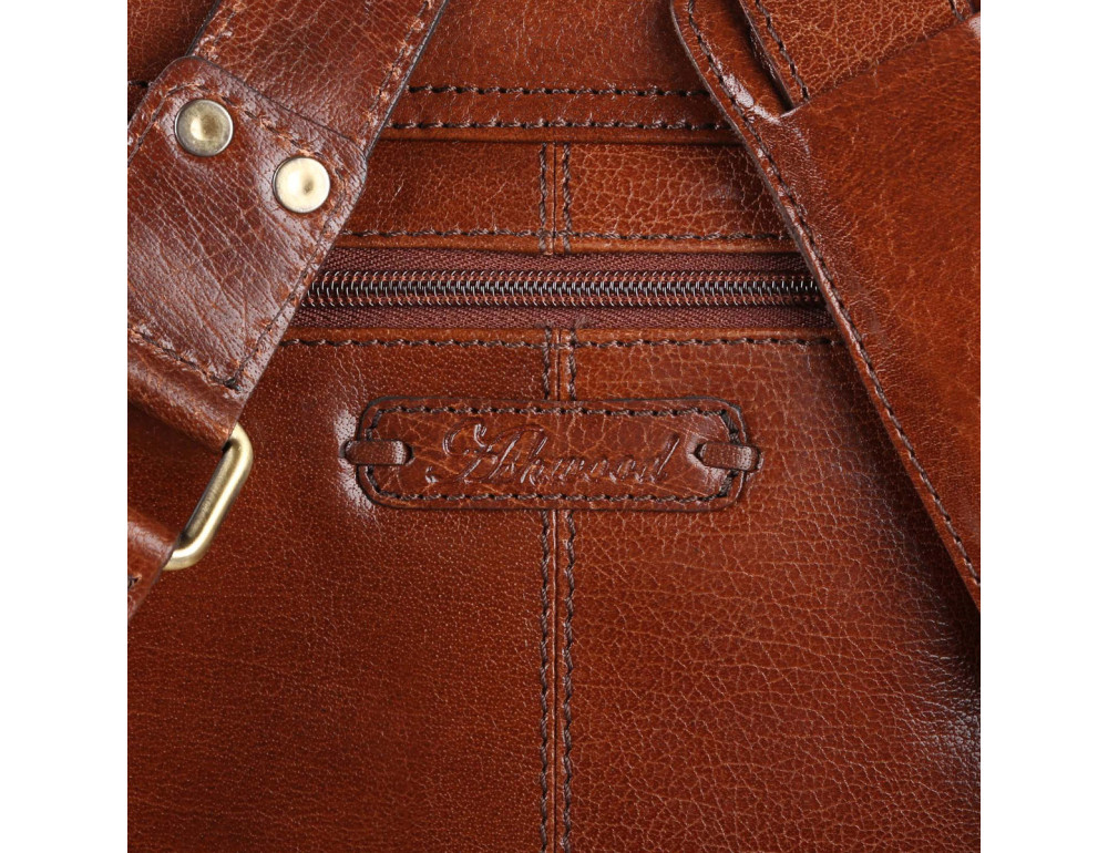 Світло-коричнева шкіряна сумка месенджер А-4 Ashwood Jasper Chestnut Brown - Фотографія № 6