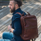 Коричневий чоловічий рюкзак зі свинячої шкіри Ashwood Leather Jordan Chestnut - Фотографія № 101