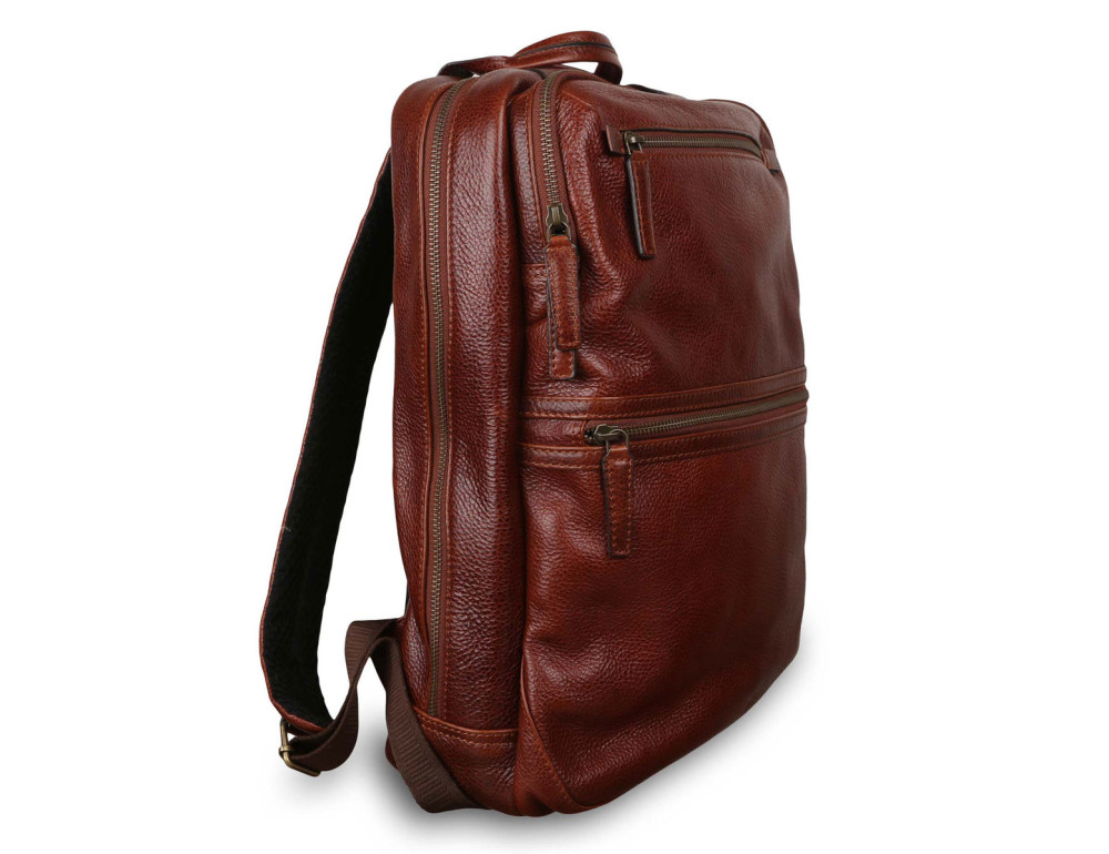 Коричневий чоловічий рюкзак зі свинячої шкіри Ashwood Leather Jordan Chestnut - Фотографія № 4