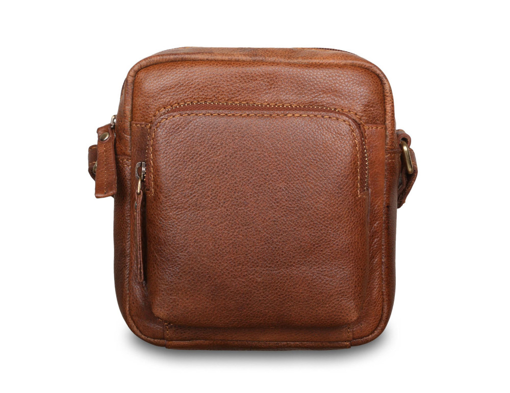 Маленька чоловіча шкіряна сумка через плече Ashwood Leather M55 Tan - Фотографія № 4