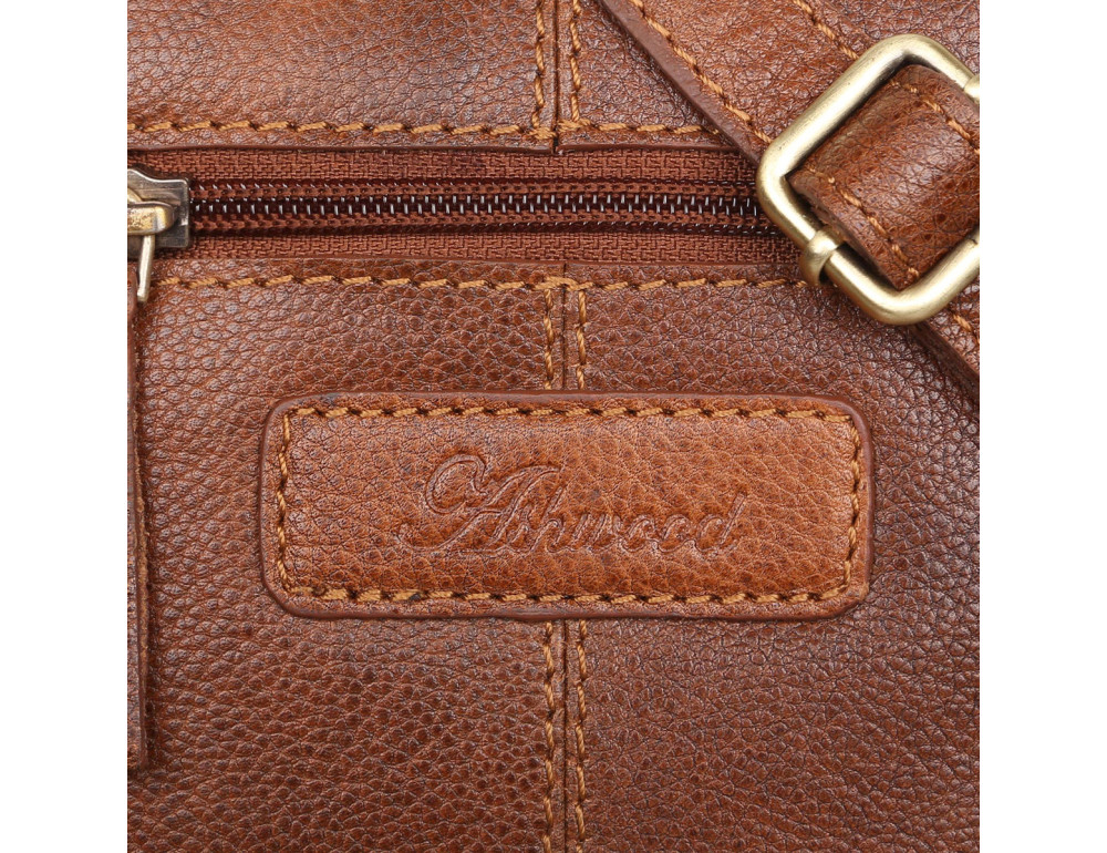 Маленька чоловіча шкіряна сумка через плече Ashwood Leather M55 Tan - Фотографія № 5