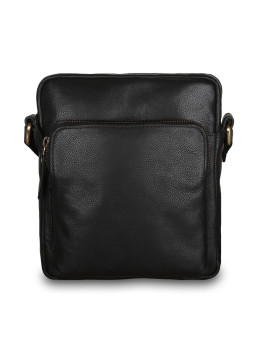 Чорна шкіряна сумка через плече Ashwood M56 Black