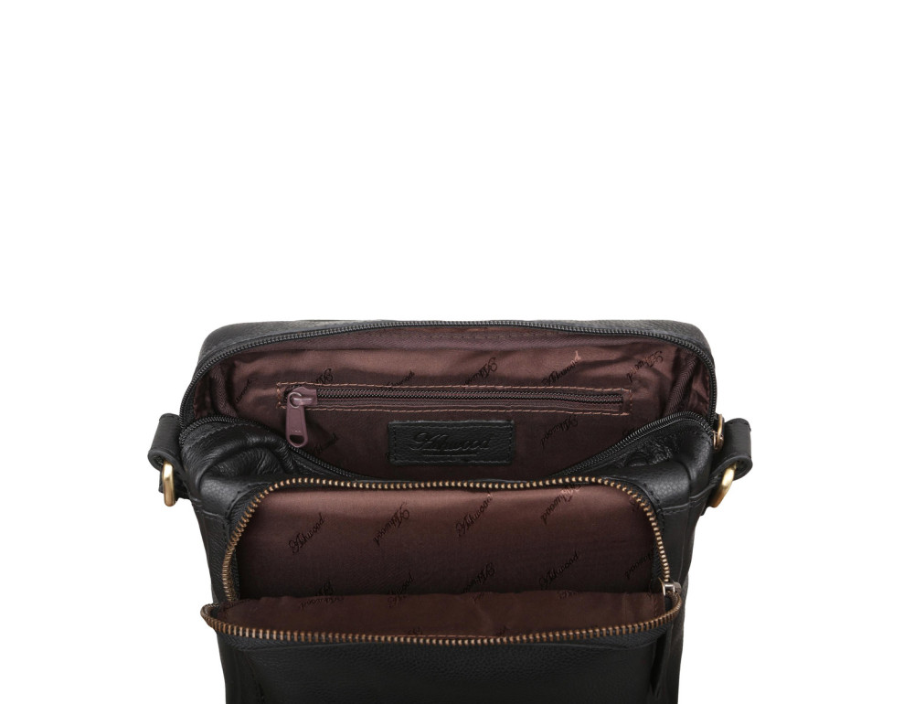 Чорна шкіряна сумка через плече Ashwood M56 Black - Фотографія № 5