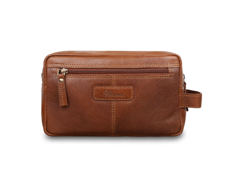 Коричневий шкіряний чоловічий несесер Ashwood Leather M59 Tan - Фотографія № 2