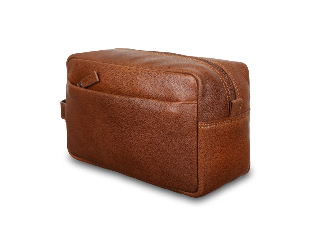 Коричневий шкіряний чоловічий несесер Ashwood Leather M59 Tan - Фотографія № 3