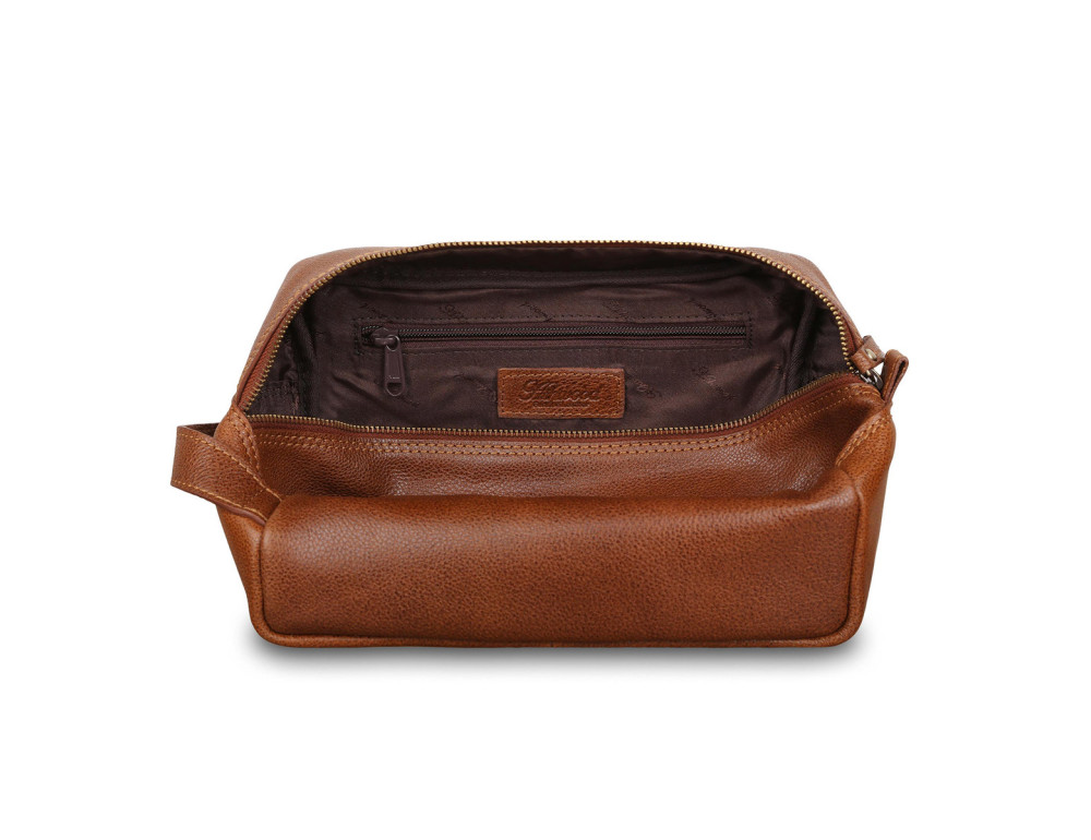 Коричневий шкіряний чоловічий несесер Ashwood Leather M59 Tan - Фотографія № 4