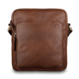 Коньячна шкіряна сумка через плече Ashwood M56 Cognac