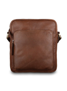 Коньячна шкіряна сумка через плече Ashwood M56 Cognac